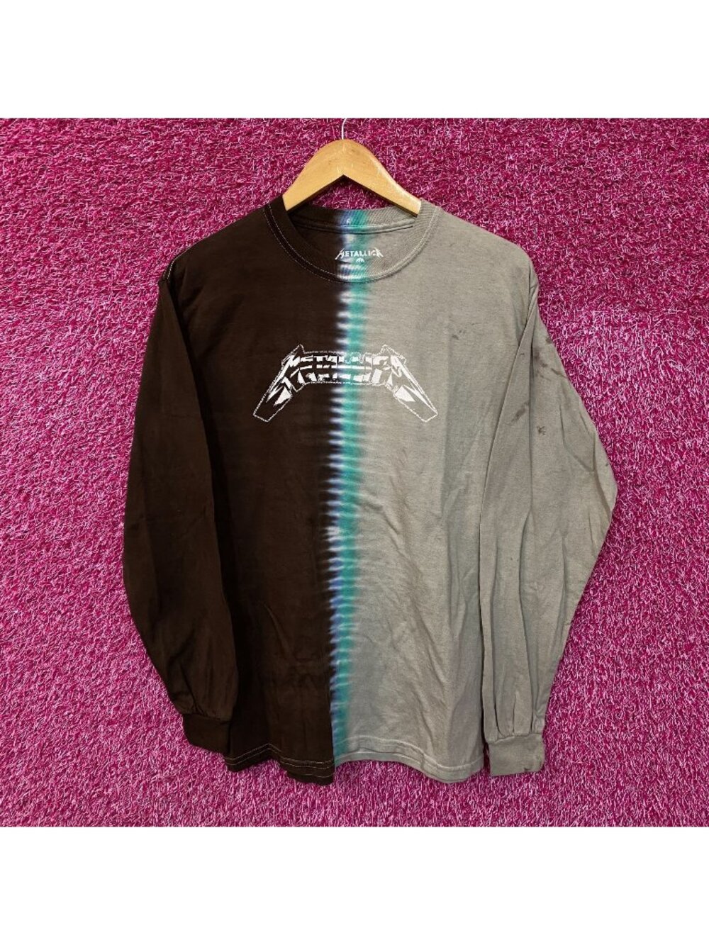Metallica Split Dye Rock tie dye L/S shirt size small
